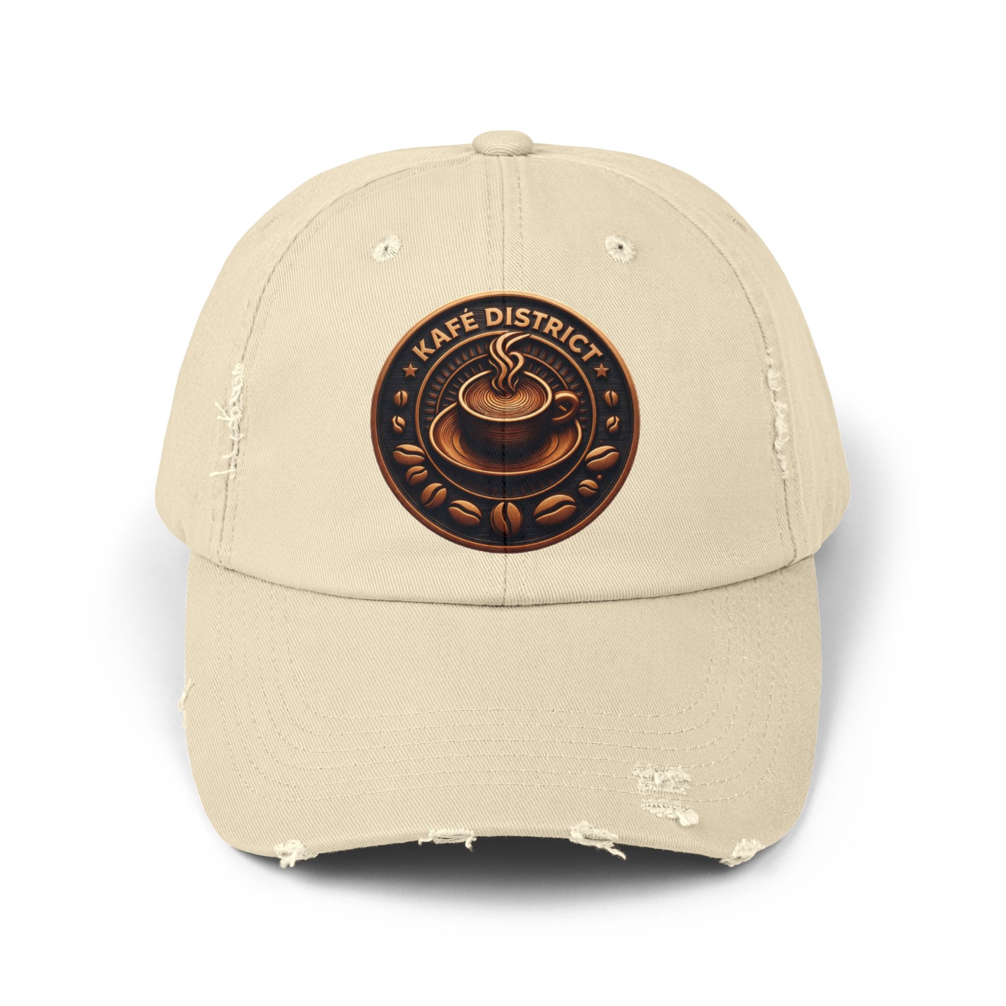 Distressed Coffee Cap Vintage Cotton Hat | KAFE DISTRICT